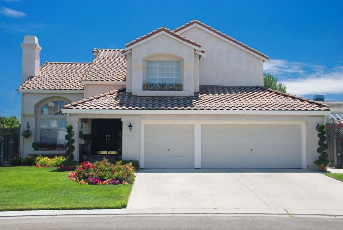 Completed double garage door installation
